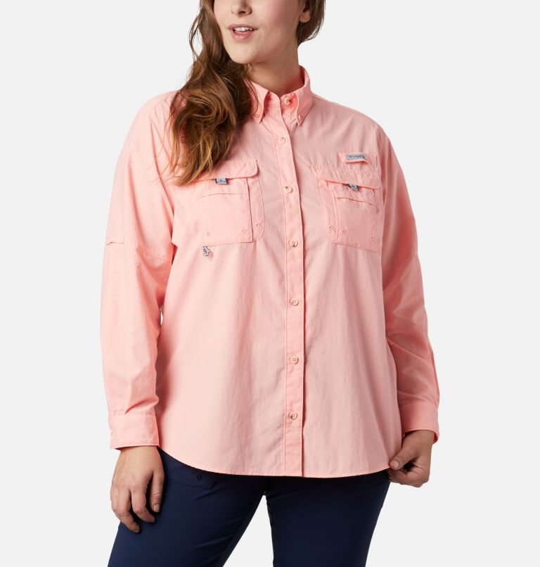 Women\'s Columbia PFG Bahama Long Sleeve Shirts Pink | Plus Size CA-ZA083